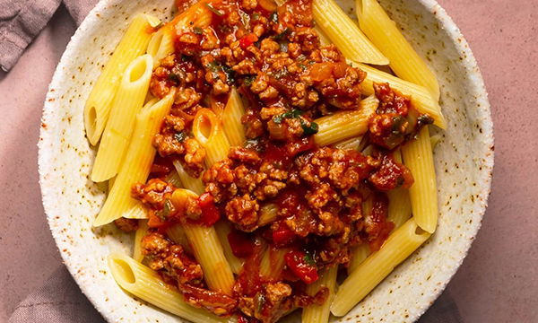 Penne Rigate with Quick Meat Sauce